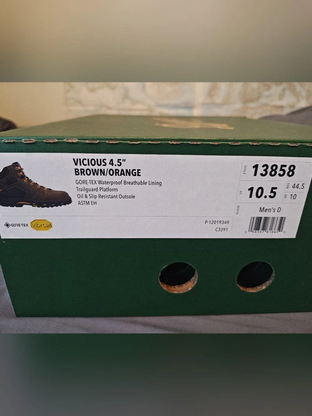 New In Box Danner Vicious Size 10.5 Waterproof Hiking/Work Boots